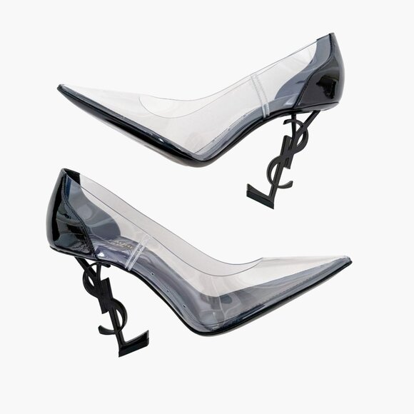 Saint Laurent Opyum 110 YSL Pump EU 39.5 US 9.5 Clear Transparent PVC High Heel - Picture 8 of 14